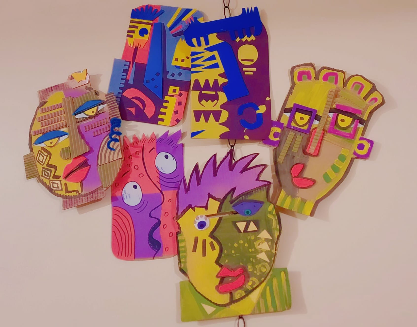 Participants performing with their handmade masks