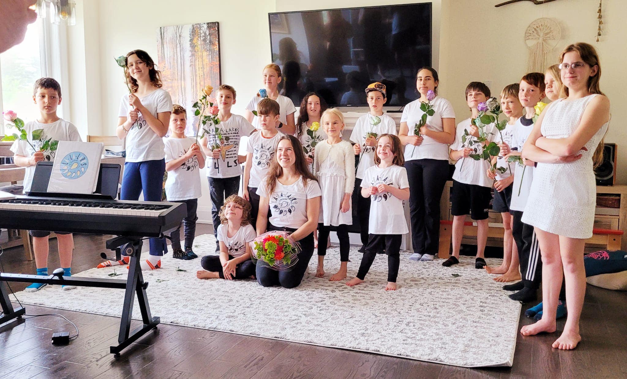 Children performing at the spring celebration